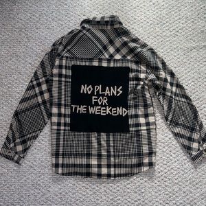 “No Plans For The Weekend” Flannel Shacket